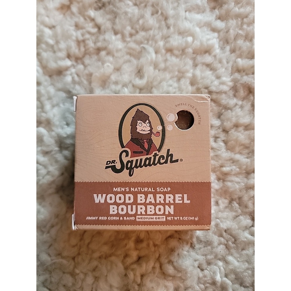 Set Of 2 Dr. Squatch Wood Barrel Bourbon Natural Soap Bars 5 Oz - Picture 2 of 6